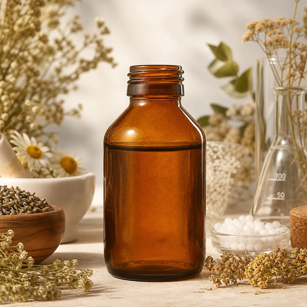 Bouteille de pharmacie de 100ml en verre brun avec filetage PP28 pour les substances sensibles à la lumière