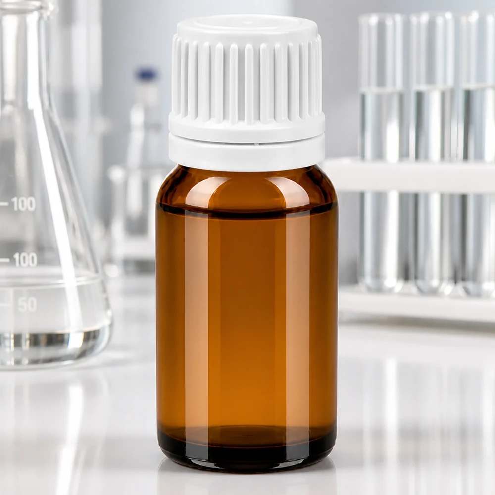 Flacon 10ml 11mm SV blanc OV BrownLine UT18/10 Flacon en verre brun premium de 10ml avec bouchon blanc pour les applications professionnelles en laboratoire
