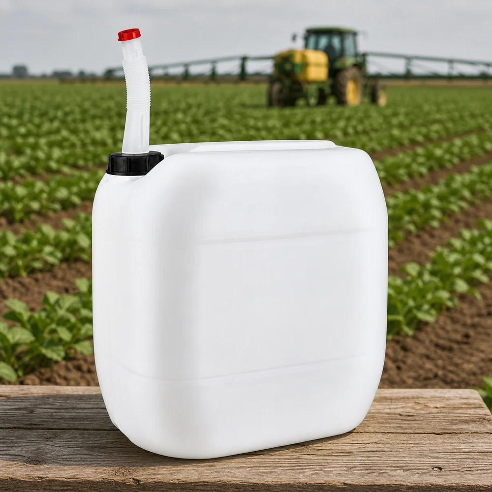 Bidon agricole de 30 litres avec tuyau flexible pour produits phytosanitaires