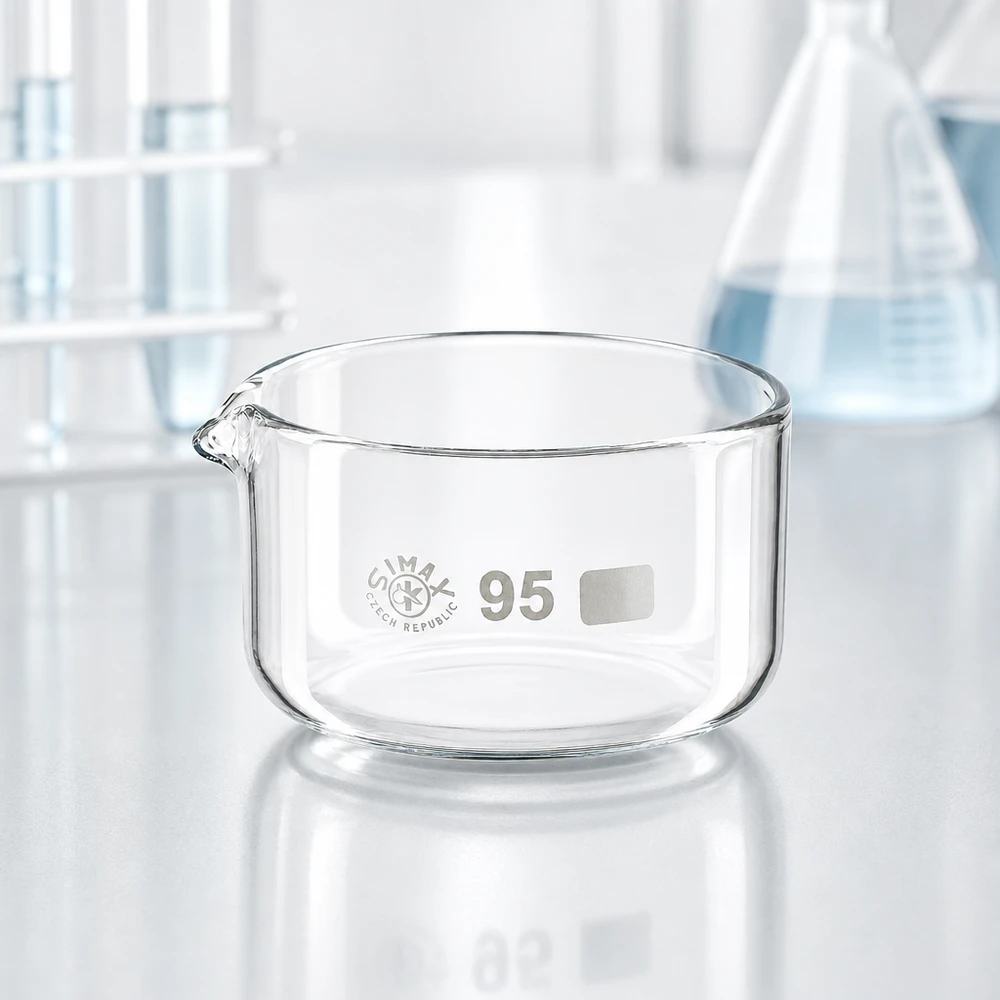 Bol de cristallisation à fond plat, 300 ml, forme cylindrique, verre borosilicaté résistant à la chaleur, ø 95 mm