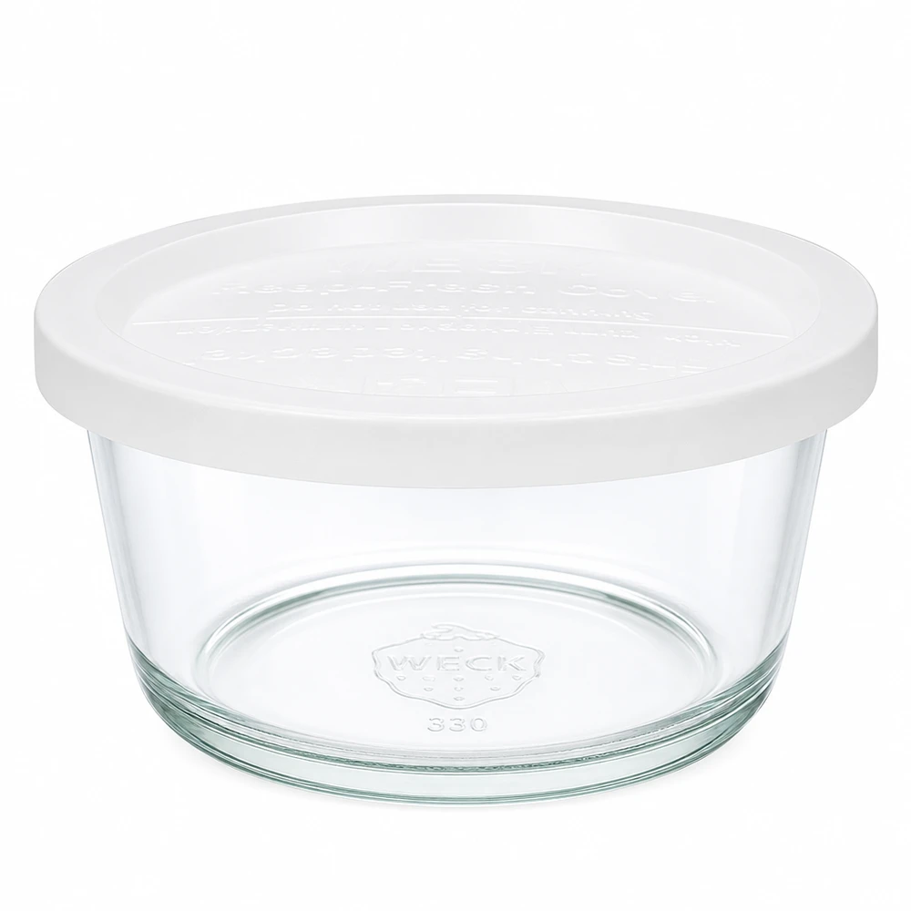 450ml bocal gourmet avec couvercle fraîcheur WECK RR120 WECK Bocal Gourmet 450ml RR120 avec couvercle blanc en verre transparent pour la conservation des aliments