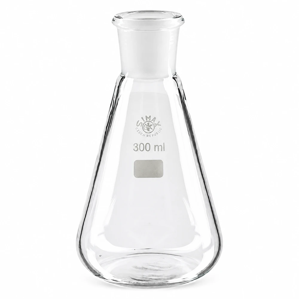 Erlenmeyer 300 ml col étroit, verre borosilicate avec rodage normalisé 29/32 Erlenmeyer conique 300ml idéal pour mélanger et chauffer des solutions