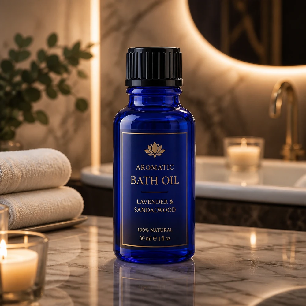 Flacon à pharmacie bleu 20ml bouchon à vis noir standard Flacon en verre pour aromathérapie de 20 ml, bleu cobalt, avec bouchon de 11 mm, pour huile de bain à la lavande et au bois de santal