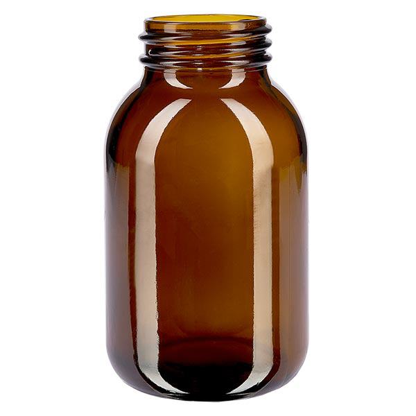 Bocal à col large en verre ambré 500 ml, goulot DIN 55, sans couvercle