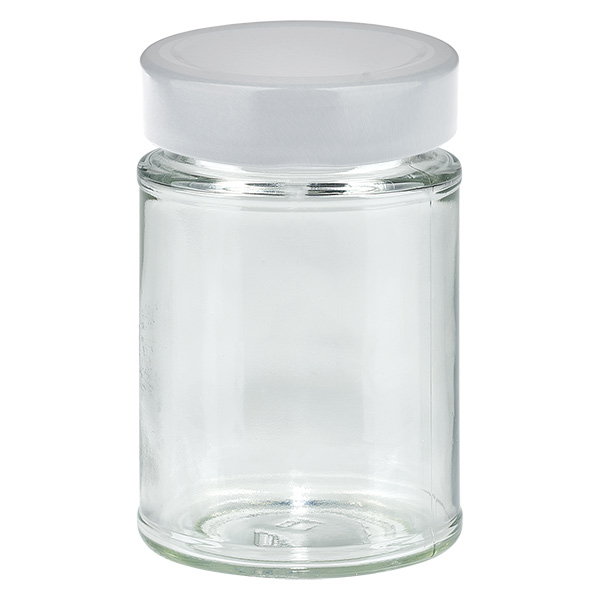 202ml Verre rond avec couvercle BasicSeal blanc UNiTWIST