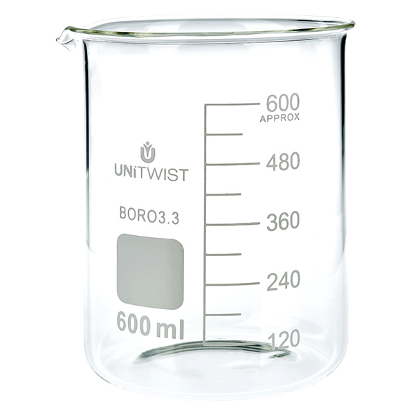 Bécher 600ml borosilicate, forme basse UNiTWIST