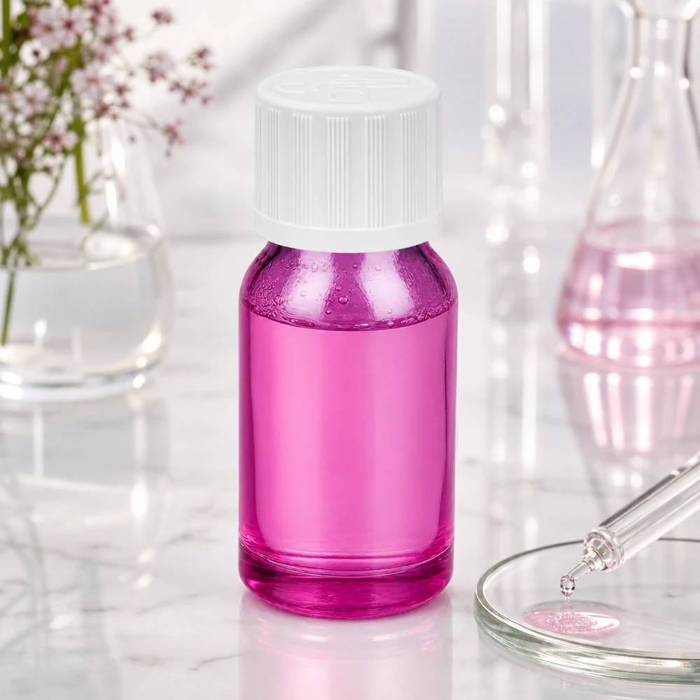 Bouteille 10ml 11mm bouchon à vis blanc standard sécurité enfants PurpleLine UT18/10 Flacon violet de 10ml avec bouchon blanc à visser idéal pour les cosmétiques DIY et les mélanges faits maison