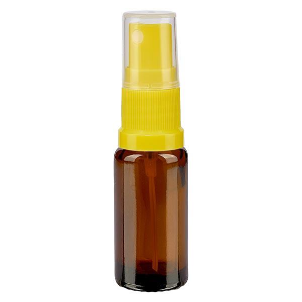 Flacon de pharmacie brun 10ml embout spray jaune