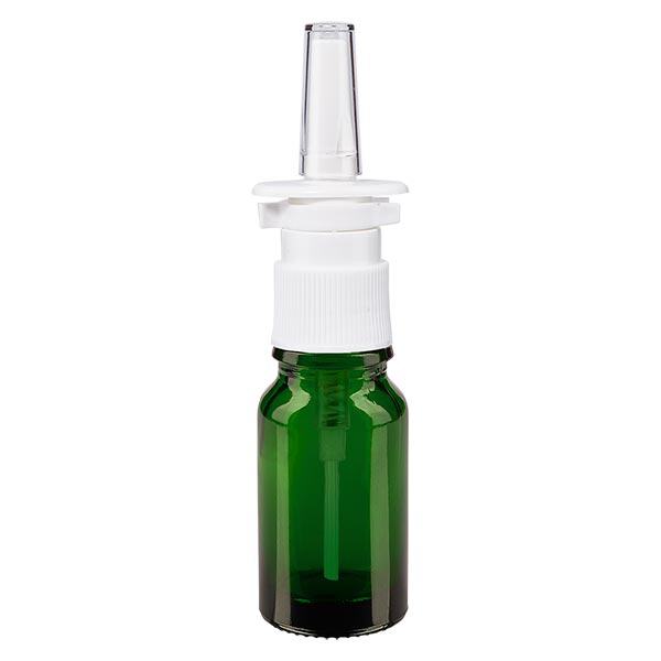 Flacon à pharmacie vert 10ml vaporisateur nasal blanc standard Flacon à pharmacie vert 10ml vaporisateur nasal blanc standard