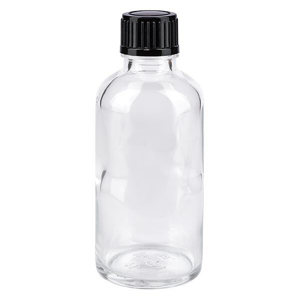 Flacon à pharmacie transparent 50ml 1mm noir std