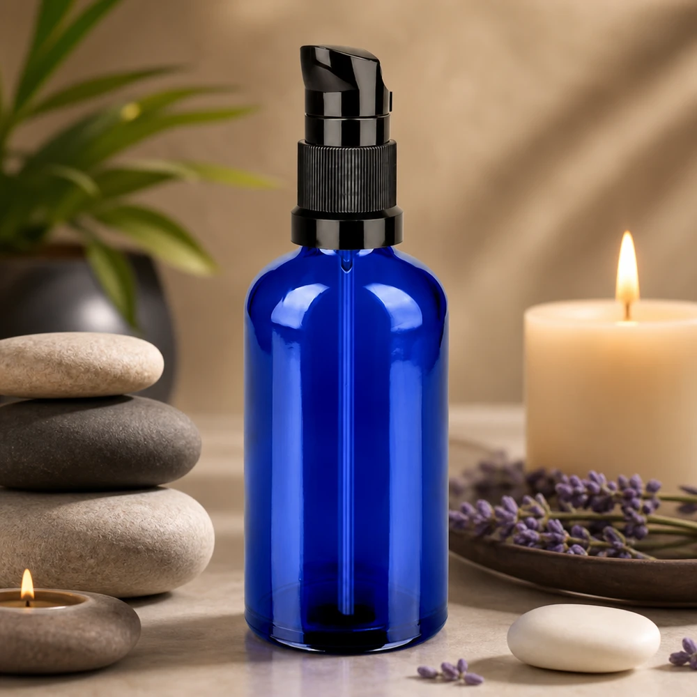 Flacon pompe 100ml noir STD BlueLine UT18/100 Flacon pompe 100ml noir STD BlueLine UT18/100