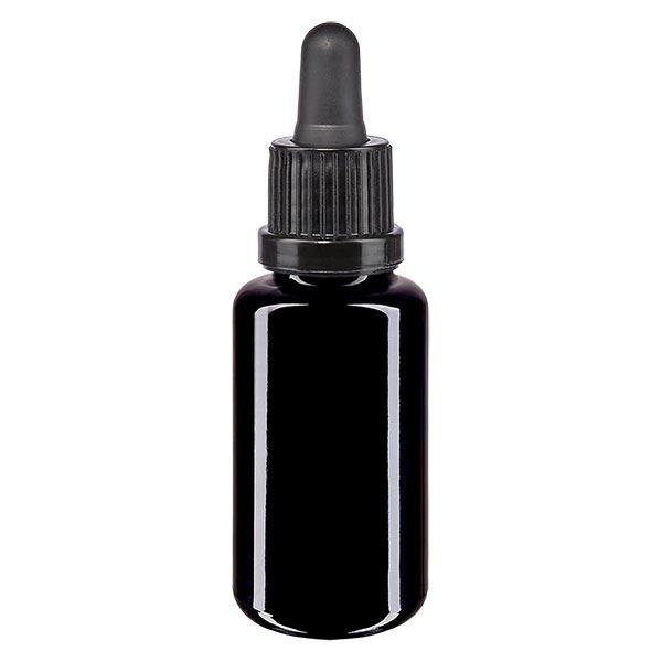 Bouteille de pharmacie viol. Pipette 20ml noir OV