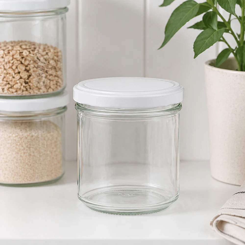 167ml Verre conique avec couvercle BasicSeal blanc UNiTWIST 167ml Verre conique avec couvercle BasicSeal blanc UNiTWIST