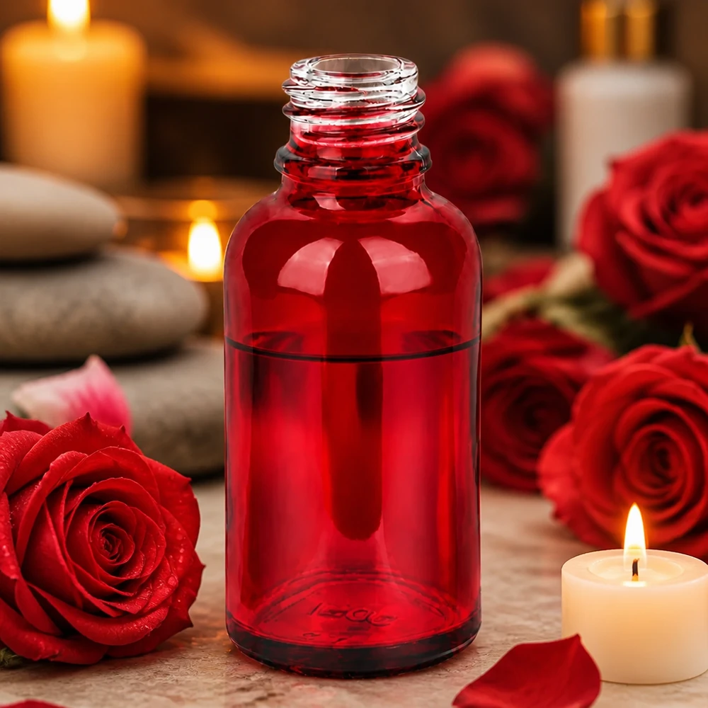 Flacon à pharmacie 30ml RedLine UT18/30 UNiTWIST Bouteille de pharmacie rouge transparente RedLine UT18/30 UNiTWIST 30ml pour un contrôle optimal du contenu