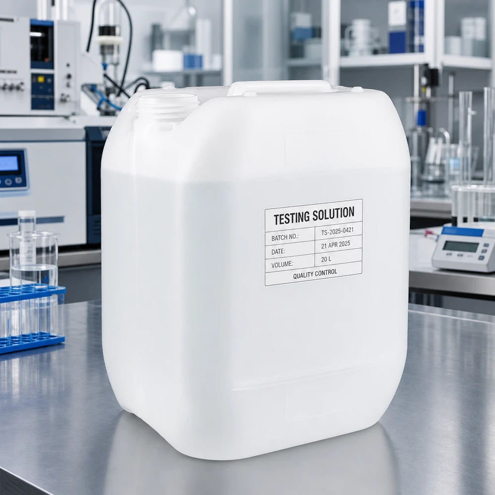 Jerrican de 10 litres sans bouchon Bidon en PEHD de 10 litres sans bouchon, muni d'une poignée pour une manipulation en toute sécurité en laboratoire