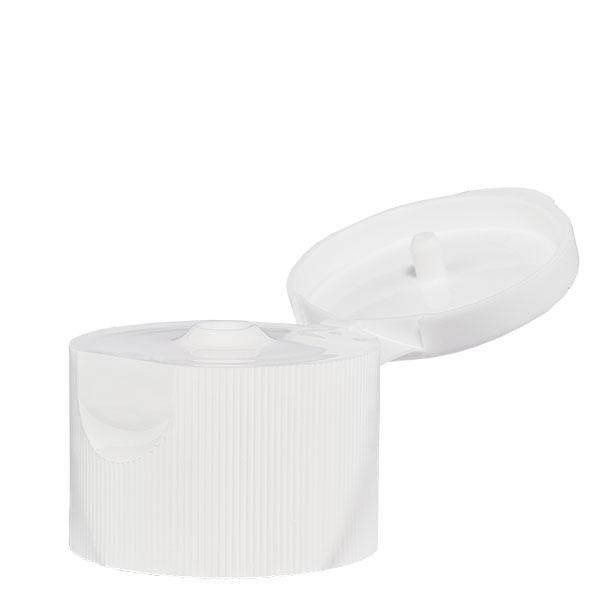 Bouchon blanc + couvercle à charnière ND25, pr flacons à lotion