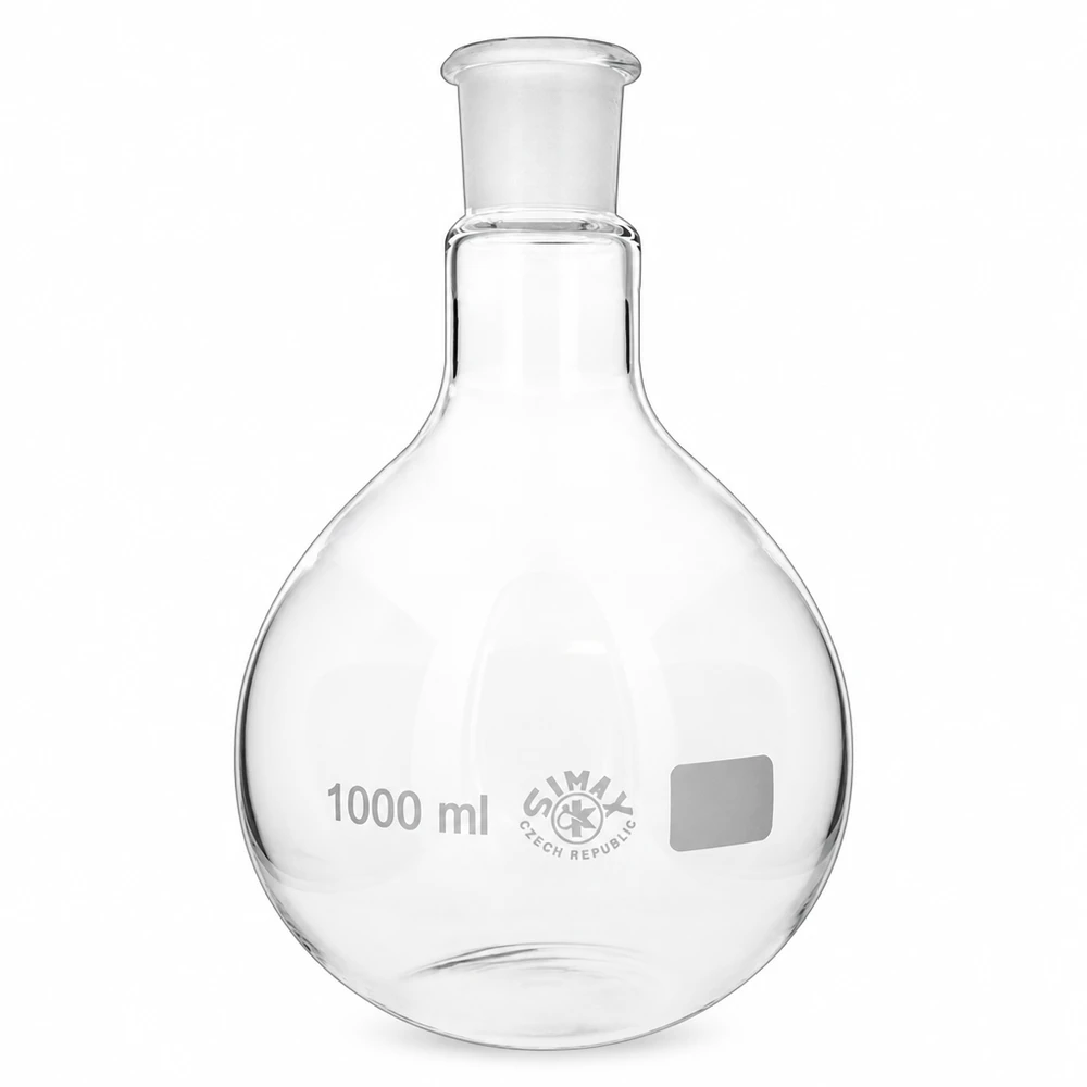 Ballon à fond plat 1000 ml à col large, en verre borosilicate avec rodage normalisé 29/32 Fiole de laboratoire 1000ml verre borosilicaté de haute qualité avec joint rodé 29/32