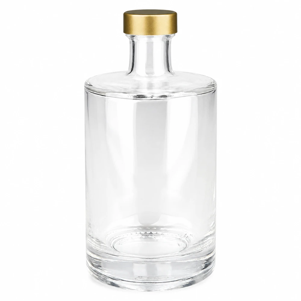 Bouteille en verre 500 ml « Sam » + bouchon à vis doré UNiTWIST® Bouteille en verre Sam de 500ml avec bouchon à vis doré UNiTWIST transparent vide Photo produit