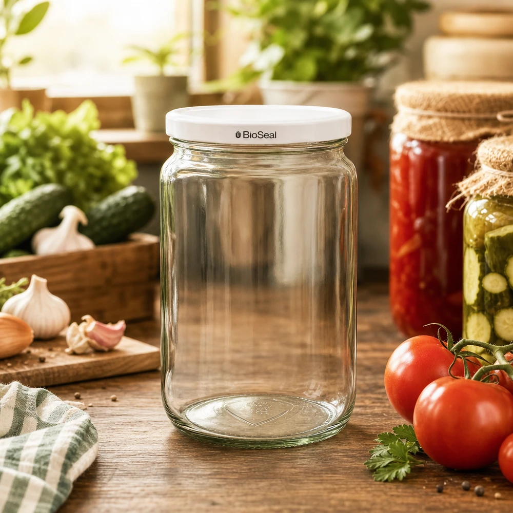 UNiTWIST Runda795 Pot de conserve dans la cuisine avec des légumes frais - parfait pour la mise en conserve et la conservation
