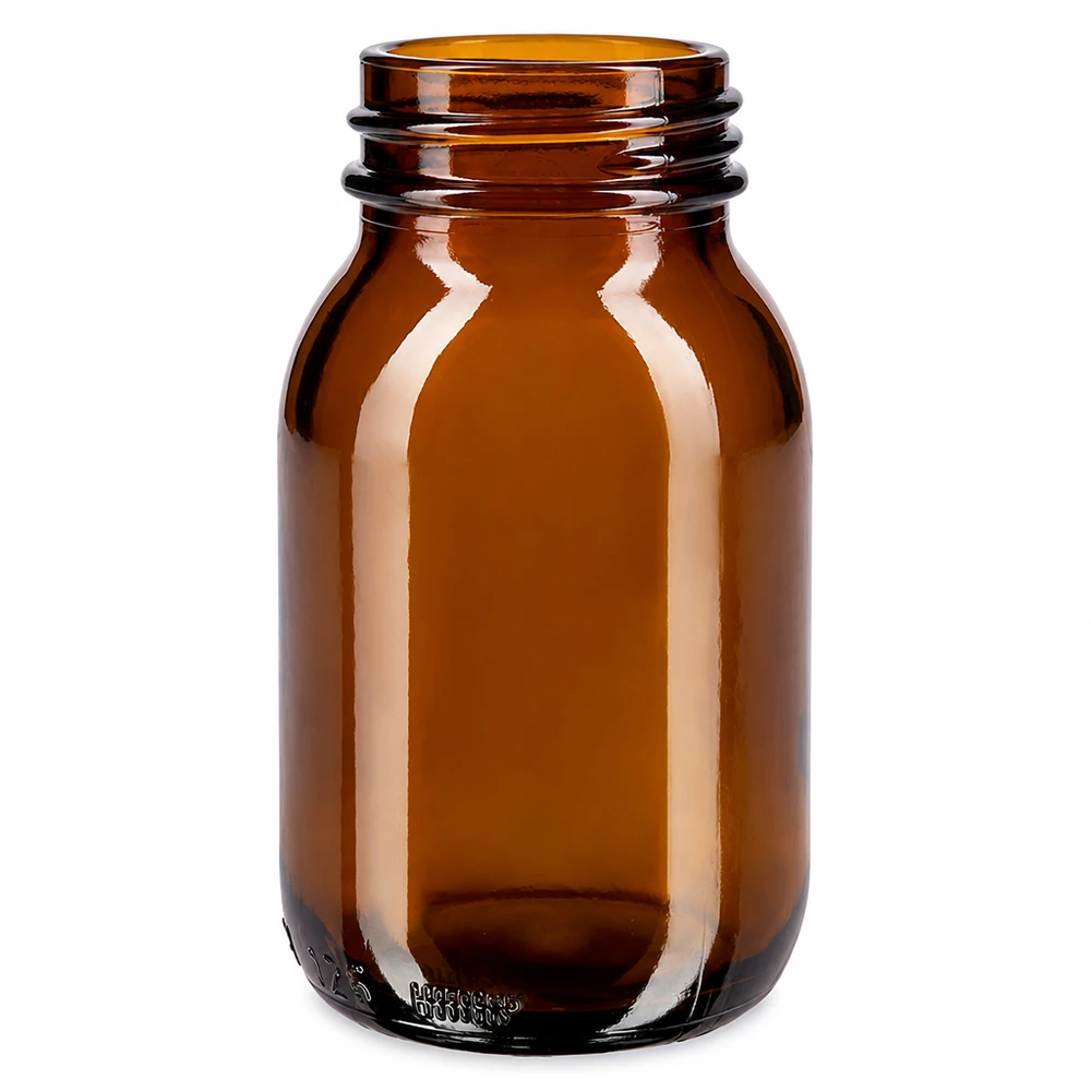 Flacon à col large 125ml verre brun Bouteille à col large de 125 ml en verre brun pour les médicaments et les compléments alimentaires