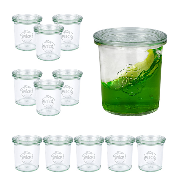 Lot de 12 bocaux Weck 140 ml avec 12 couvercles en verre