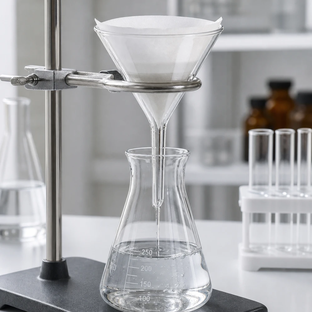 Entonnoir Ø 55mm - verre borosilicate 3.3 - angle 60° Entonnoir de laboratoire de précision 55mm en borosilicate avec angle de 60° pour un dosage précis en chimie