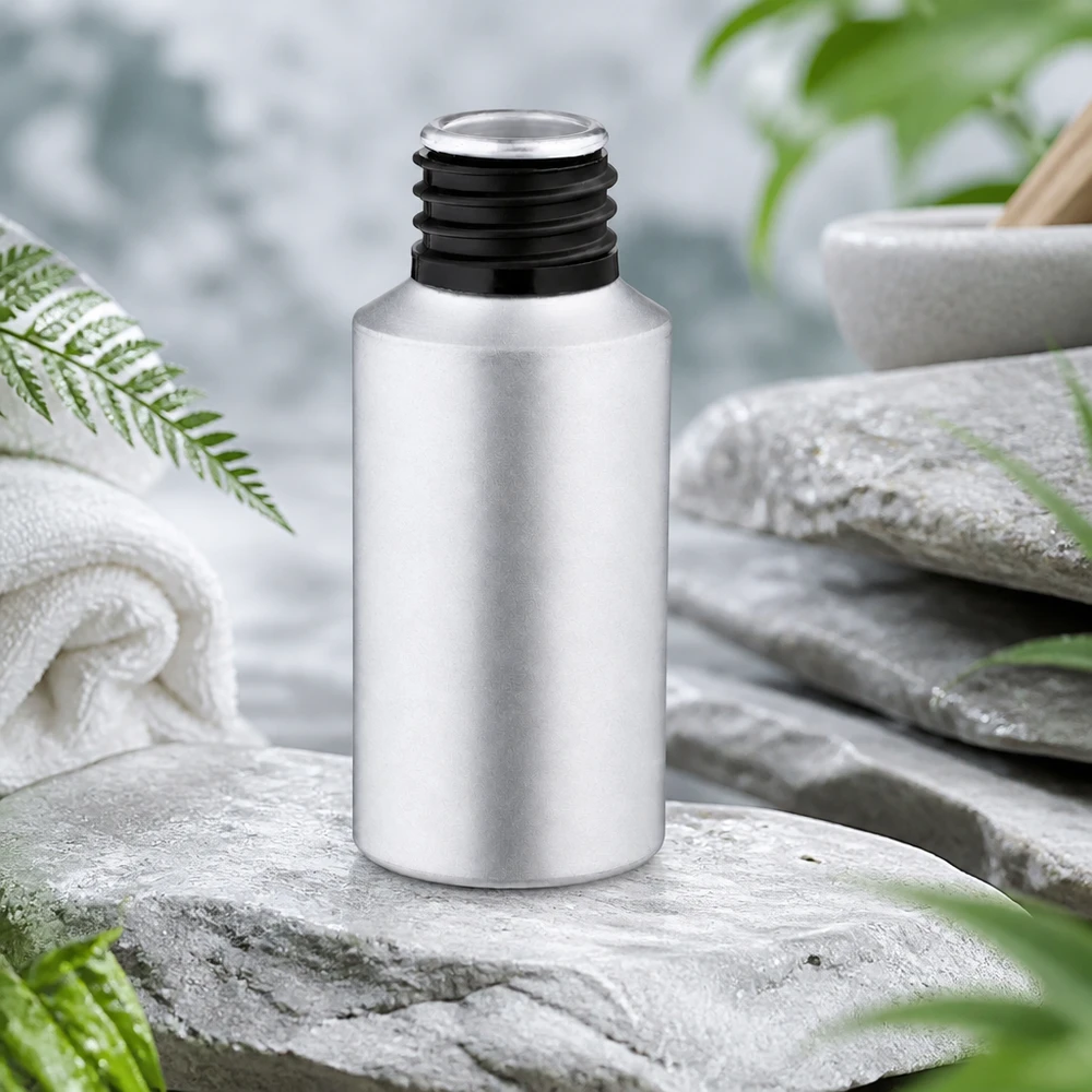 Bouteille en aluminium teinté 30 ml, sans bouchon Bouteille en aluminium décapé de 30 ml avec protection UV pour les substances actives et les extraits sensibles à la lumière