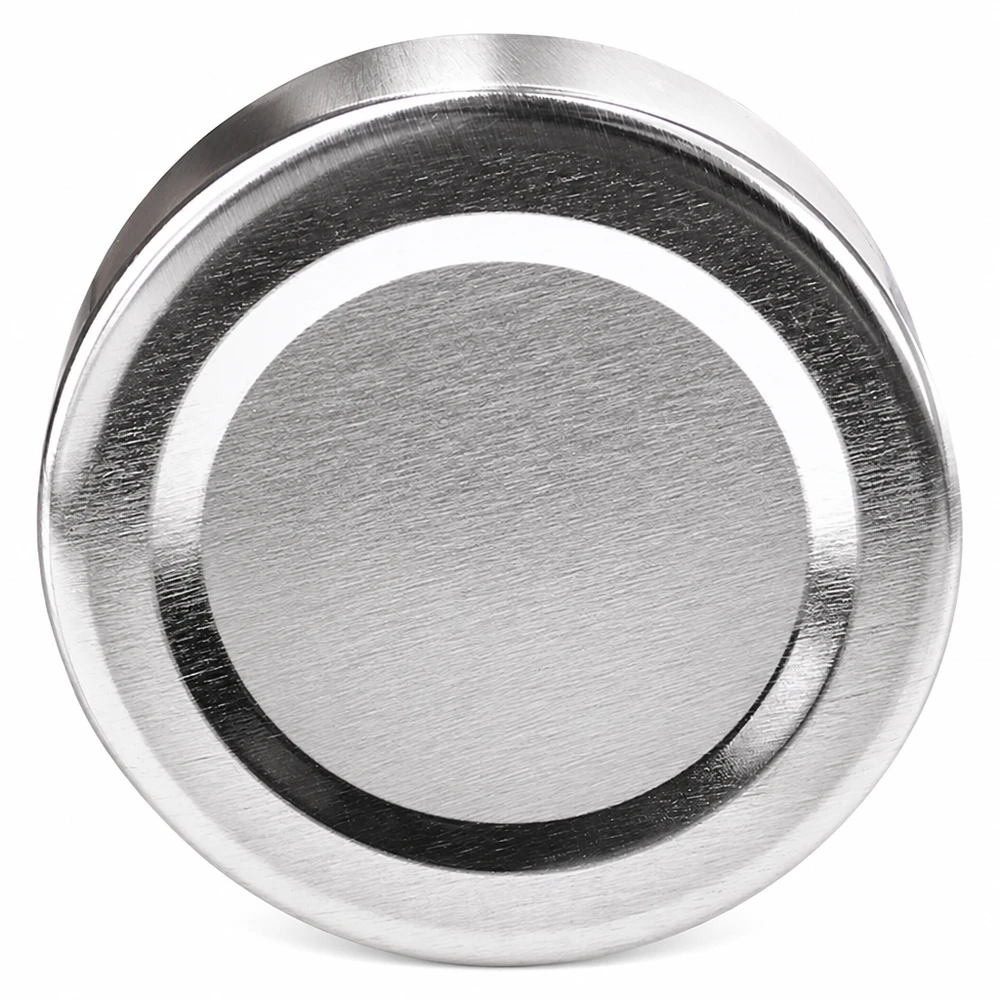 Couvercle métallique rond de 58 mm, argenté, BasicSeal TO58deep, finition brossée