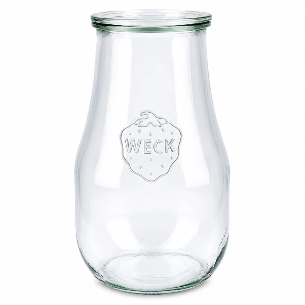 WECK Pot tulipe 2700ml avec couvercle en verre RR100 Pot à conserves transparent grande boîte de conservation pour la mise en conserve