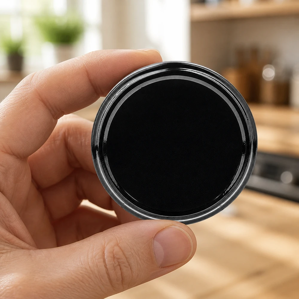 Couvercle métallique noir BasicSeal TO66 de 66 mm pour bocaux UNiTWIST
