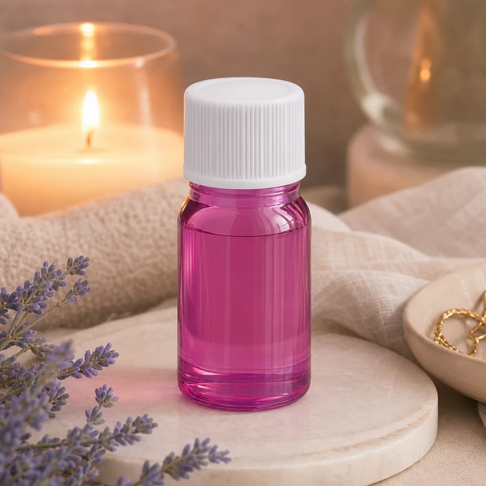Flacon 5ml bouchon à vis 11mm blanc standard PurpleLine UT18/5 Récipient en verre violet de 5ml avec bouchon blanc pour une conservation sûre des cosmétiques naturels