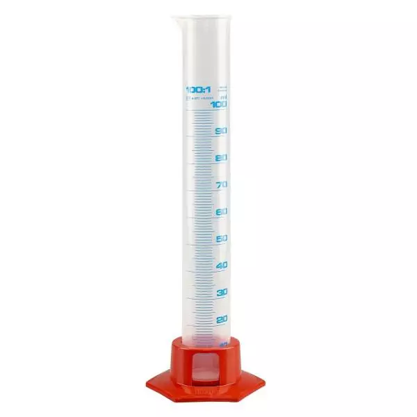 Éprouvette graduée en PP 100 ml, avec socle Éprouvette graduée en PP 100 ml, avec socle