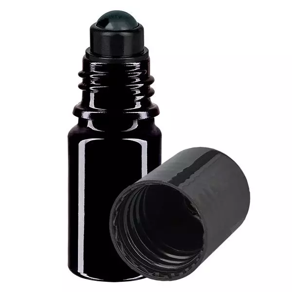 Flacon de déodorant en verre violet 5 ml, déo à bille vide Flacon de déodorant en verre violet 5 ml, déo à bille vide