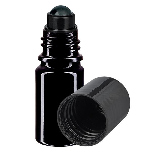 Flacon de déodorant en verre violet 5 ml, déo à bille vide Flacon de déodorant en verre violet 5 ml, déo à bille vide