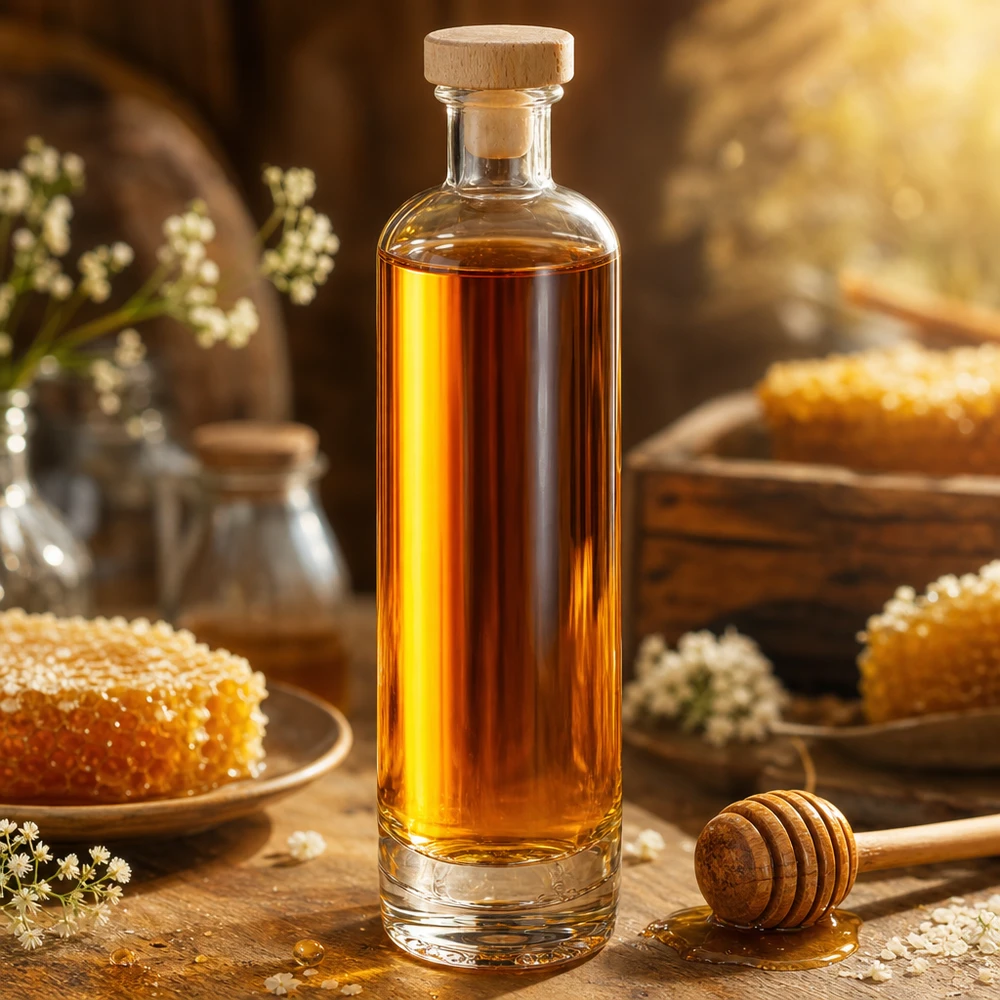 Bouteille en verre 500 ml « Ella » avec bouchon en bois UNiTWIST® Bouteille en verre 500 ml « Ella » avec bouchon en bois UNiTWIST®