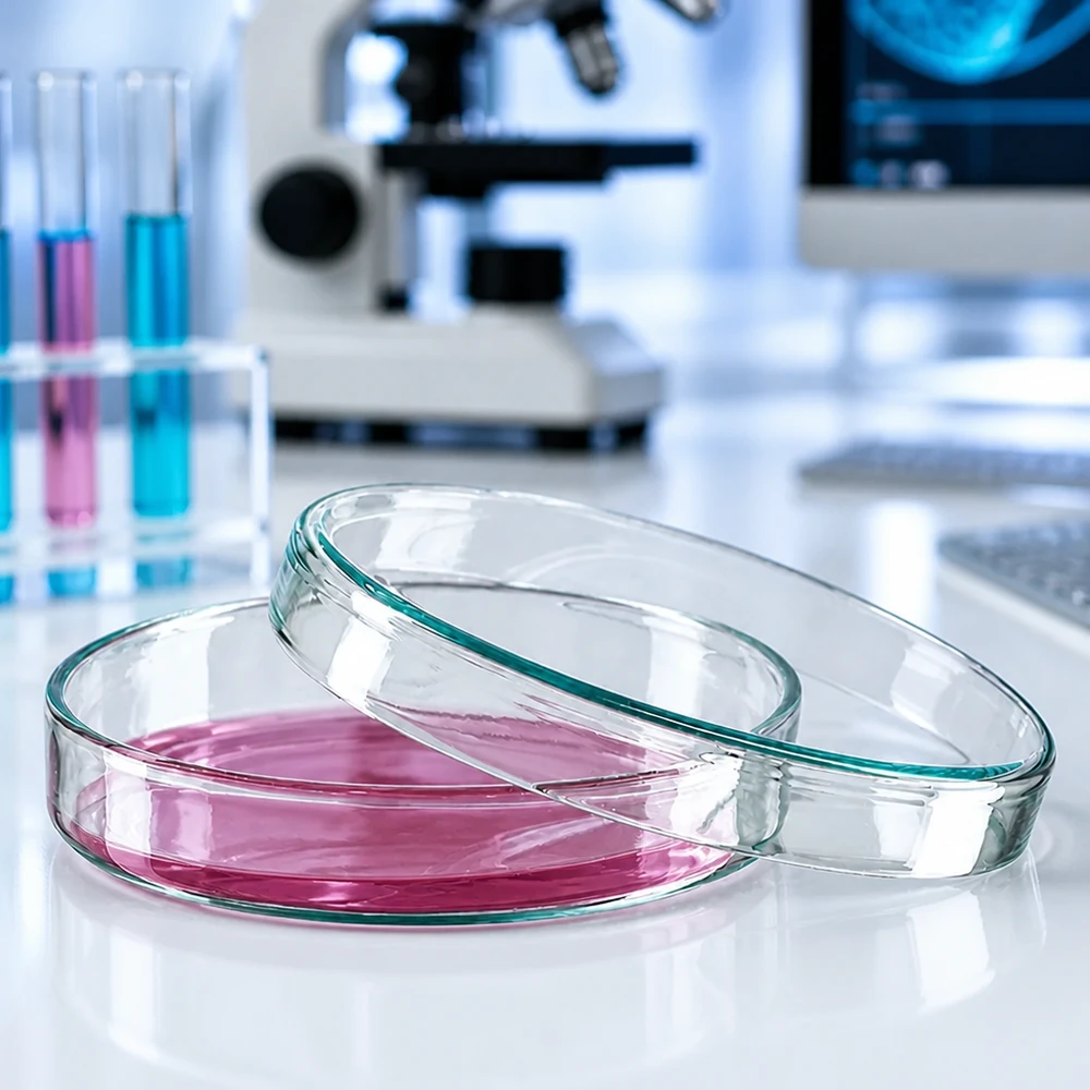 Boîte de Petri en verre sans compartiments, 100x20mm Boîte de Pétri 100 x 20 mm, en verre borosilicaté, résistante à la chaleur, stérilisable, pour la microbiologie