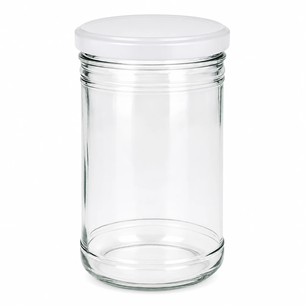 1053ml bocal avec couvercle BasicSeal blanc transparent vide certifié UN bocal à conserves bocal à provisions
