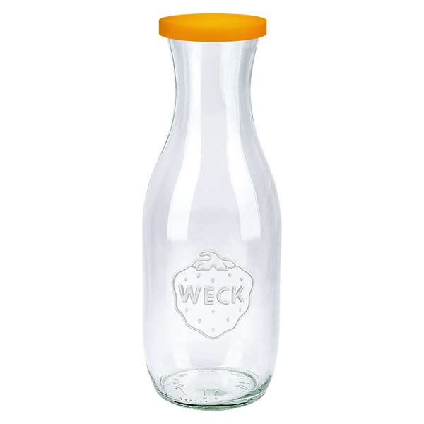 1062ml Bouteille à jus de fruits WECK RR60 avec couvercle en silicone orange