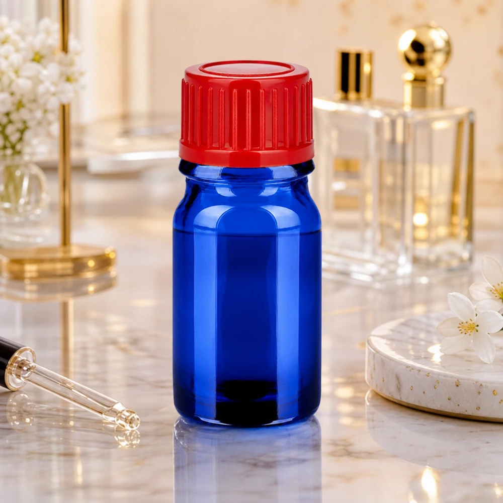 Flacon de 5ml 11mm SV rouge STD BlueLine UT18/5 Flacon en verre de précision 5ml BlueLine avec bouchon standard rouge pour des mesures exactes
