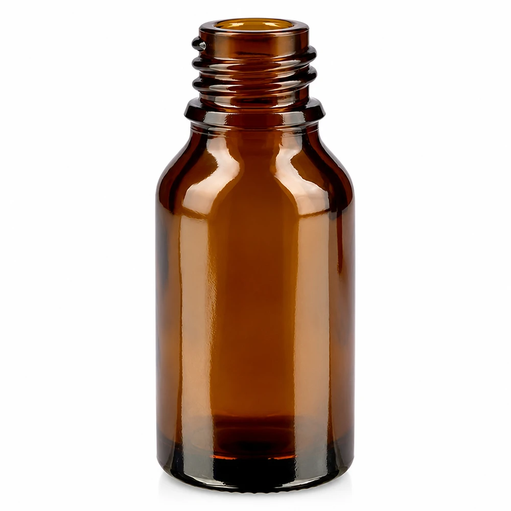 Flacon compte-gouttes pour pharmacie 30 ml DIN18 - verre brun Bouteille de pharmacie en verre brun de 30ml forme haute avec filetage pour huiles essentielles et médicaments