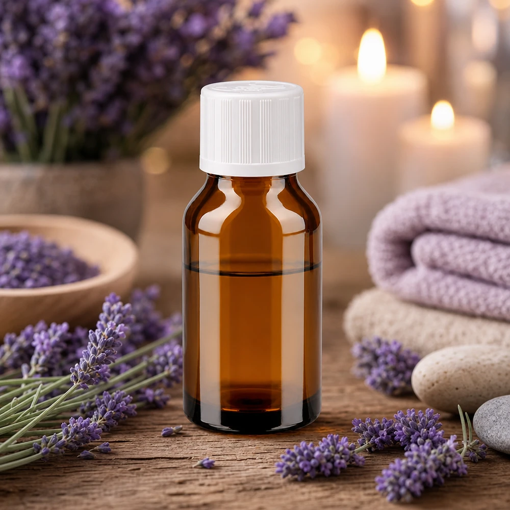 Flacon en verre brun 15ml avec bouchon à vis blanc sécurité enfant St Flacon en verre ambré avec protection UV, 15 ml, bouchon à vis blanc, pour huiles essentielles et essences