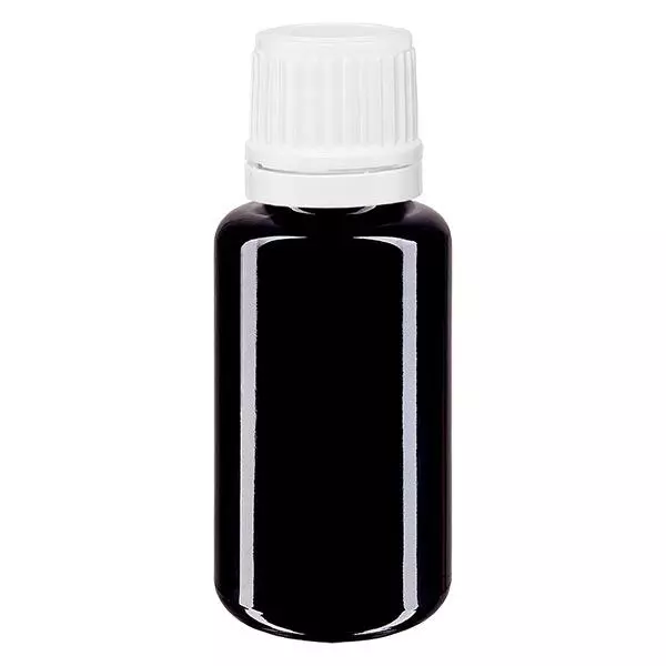 Fl. de pharmacie viol. 20ml viss. blanc OV Fl. de pharmacie viol. 20ml viss. blanc OV