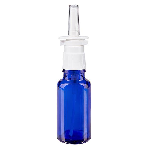 Flacon à pharmacie bleu 20ml vaporisateur nasal blanc standard