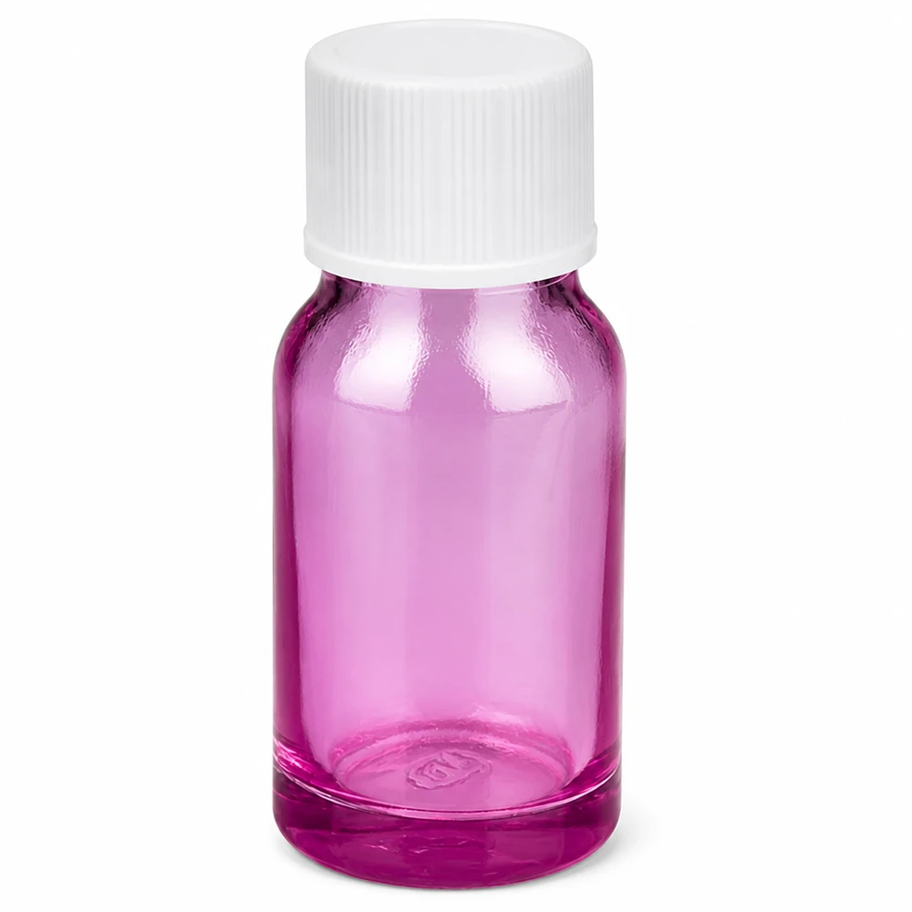 Bouteille 10ml 11mm bouchon à vis blanc standard PurpleLine UT18/10 Bouteille de 10 ml au design pourpre élégant avec bouchon à vis sécurisé