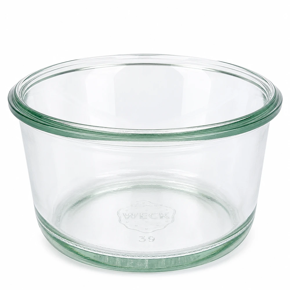 WECK Pot Gourmet 165ml RR80 Pot renversé transparent avec bord vert pour la mise en conserve et la conservation