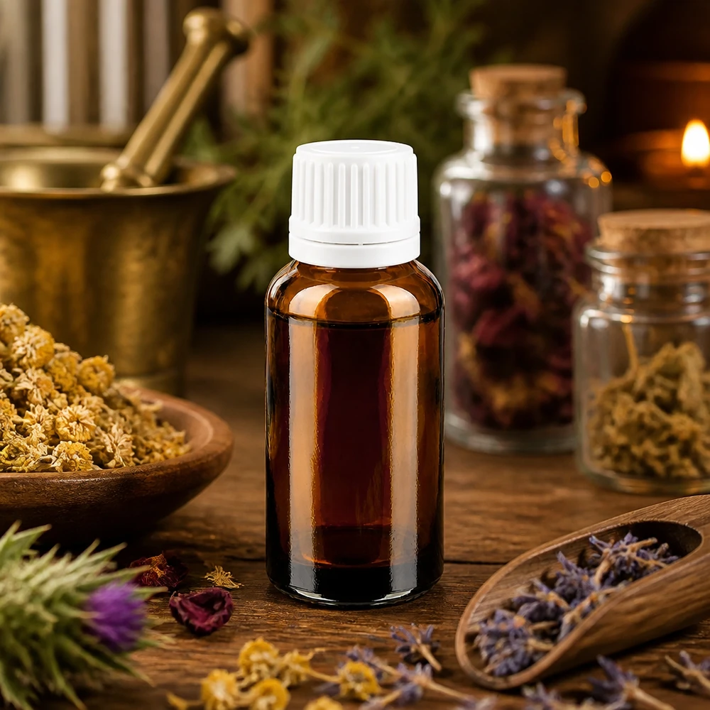 Flacon compte-goutte 30ml 0.7mm blanc OV BrownLine UT18/30 Bouteille en verre de 30 ml avec compte-gouttes, parfaite pour les cosmétiques DIY et les teintures maison.