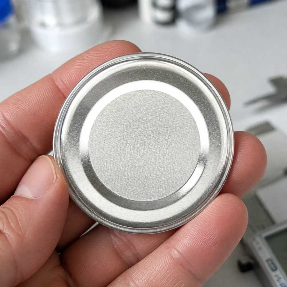 Petit couvercle rond en métal TO43, 43 mm, argenté, pour bocaux à confiture UNiTWIST