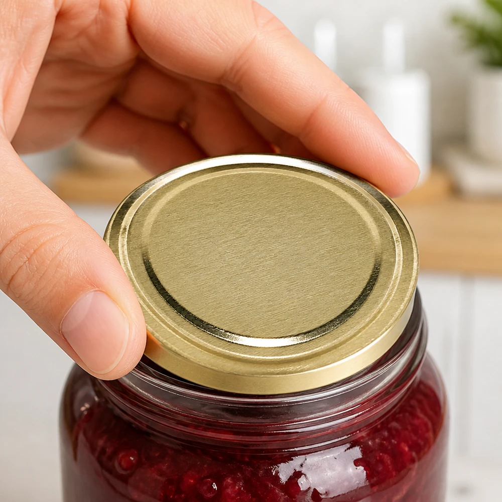 Couvercle à visser UNiTWIST TO66 doré, sans BPA ni NI, pour bocaux à confiture de 66 mm