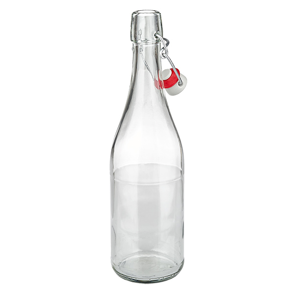 Bouteille en verre de 750 ml + bouchon mécanique en porcelaine UN.. Bouteille en verre de 750 ml + bouchon mécanique en porcelaine UN..