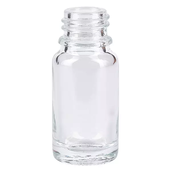 Flacon de pharmacie ClearLine de 10 ml en verre transparent avec filetage DIN 18 de UNiTWIST